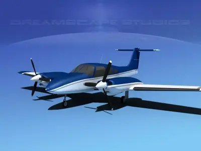 Piper PA-44-180T Turbo Seminole V14 3D model