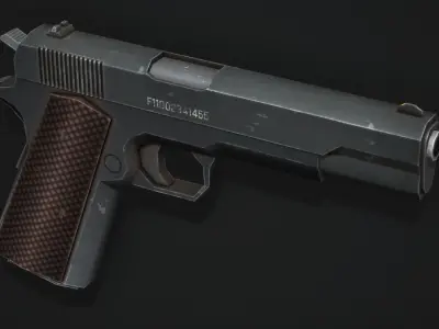 Colt 1911 Pistol - Low Poly Game Ready Low-poly 3D model