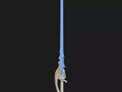 Magical Saber Fantasy Sword Low-poly 3D model