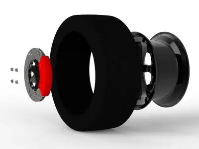 R and D Wheel Free 3D model