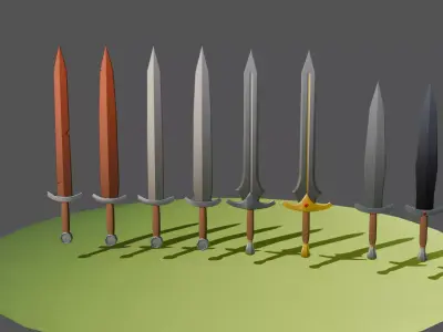 Basic Low Poly Swords Low-poly 3D model