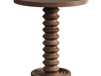 French Wood Side Table Free 3D model