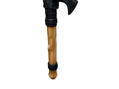 Stylized LowPoly Viking Axe Low-poly 3D model