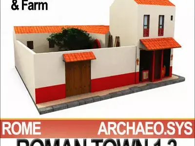 Roman Town Wine Shop And Farm 1 3 Low Poly 3D model