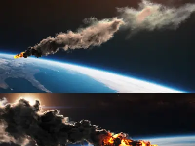 Spaceborne Small Meteor Tail VDB For Blender 3D model