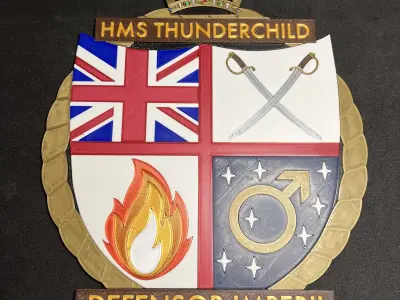 1987 HMS Thunderchild Ships Badge Wall Plaque 3D print model