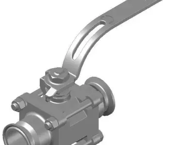 Sanitary Ball Valve TC 1-1-2 in 3D model