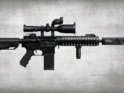 M4 Rifle Constructor Low-poly 3D model Low-poly 3D model