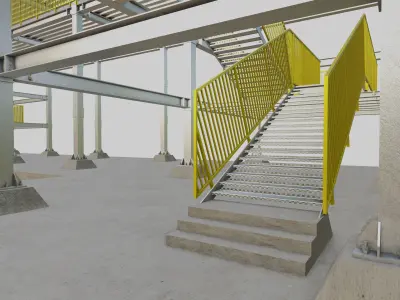 Steel Structure-Tsunami Evacuation Tower-Type-2 Free 3D model