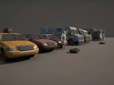 Vehicle Pack Low-poly 3D model