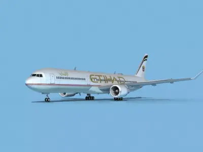 Boeing 767-400 Etihad 3D model