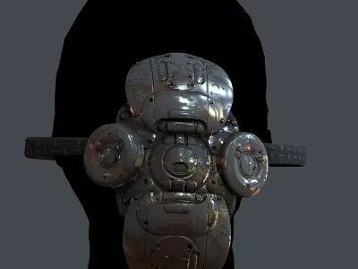 Gas mask helmet 3d model scifi Low-poly Low-poly 3D model