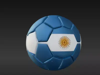 Argentina Football Ball Free 3D model