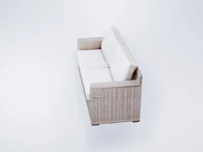 Low Poly 2-Seater Outdoor Sofa - Terrace and Garden  3D model