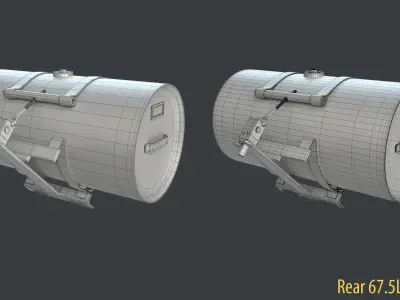 WW2 Soviet Tank External Equipment Set  3D model