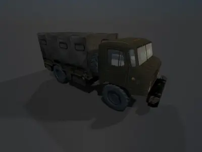 GAZ 66 Low 3D model - Army car Low-poly 3D model