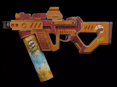 Pringles Gun Low-poly 3D model