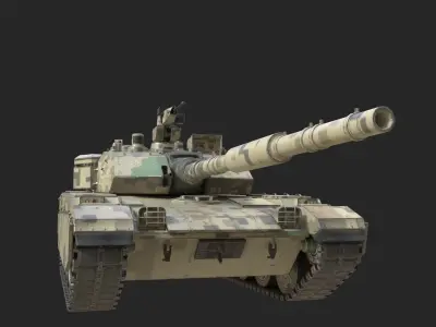 4 coatings of Pakistan VT4 MBT3000 Al-Hyder Main Battle Tank Low-poly 3D model