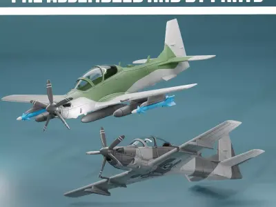 EMB-314 A29 SUPER TUCANO TWINS PACK V2 3D print model