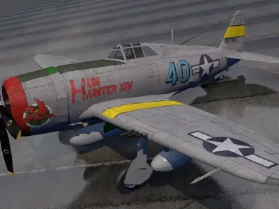 Republic P-47C Thunderbolt - Razorback 3D model