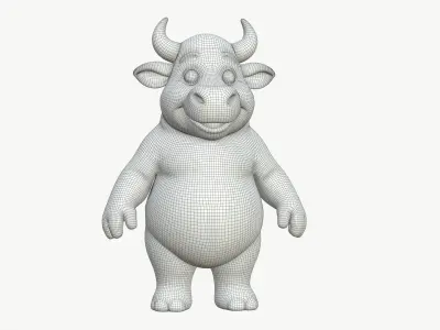 High-Quality Stylized Cartoon Bull 3D model