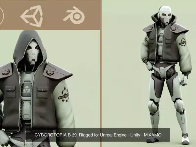 CYBORGTOPIA HUMANOIDS COLLECTION 04 3D Model Pack