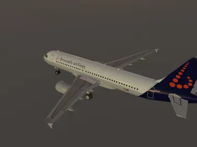 Brussels airlines airbus a320-214 low poly 3D model Low-poly 3D model