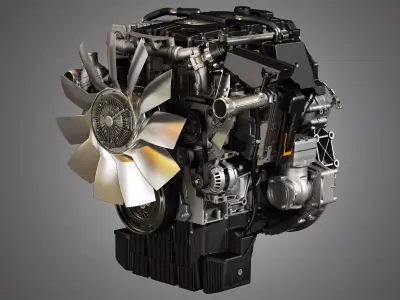  DD5 Medium Duty Truck Engine - 4 Cylinder Diesel Engine 3D model
