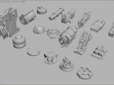 Industrial mechanical parts 3D model