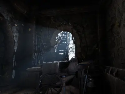 Medieval Castle-Medieval Village Environment Low-poly 3D model