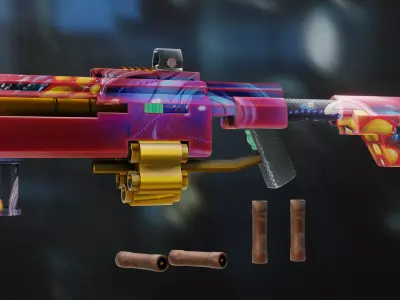  sci-fi gun low poly Free low-poly 3D model