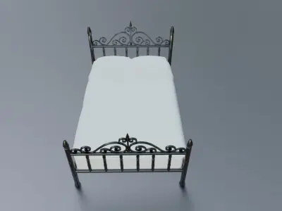 Iron Bed Free low-poly 3D model