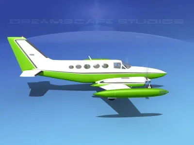 Cessna 414 Chancellor V07 3D model