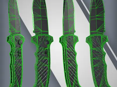 Combat Knife Free low-poly 3D model