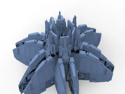 Sci-Fi Flower ring 6 3D model