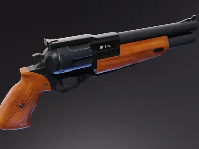 Safari 12 Revolver Low-poly 3D model