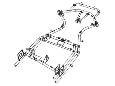 Chassis Frame Design of Go-Kart Vehicle 3D model