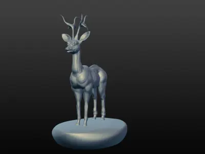 deer sculpted 3D model