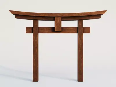 Japanese Gate Torii Low Poly PBR 3D Model Low-poly 3D model