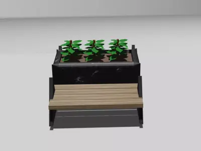 flower bench Free low-poly 3D model