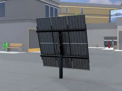 Agricultural Photovoltaic System 165 Degrees 4m Low-poly 3D model