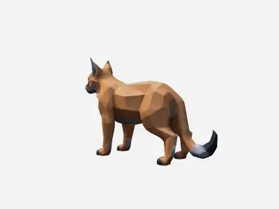 3d Render The Lynx Is A Medium-sized Wild Cat 3D model