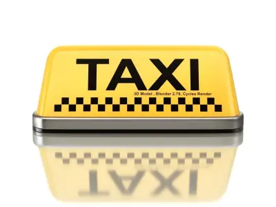 Taxi Sign Set 3D model