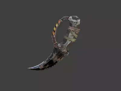 Rusted Karambit Low-poly 3D model