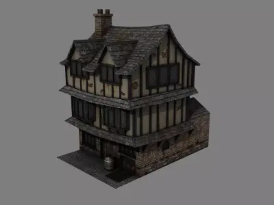 Tudor House Low-poly 3D model