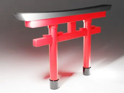 Torii gate Low-poly 3D model