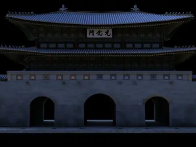 Korea - Gwang Hwa Mun - Seoul - Hi Poly 3D model