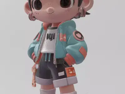 Street Trendy Kid  3D model