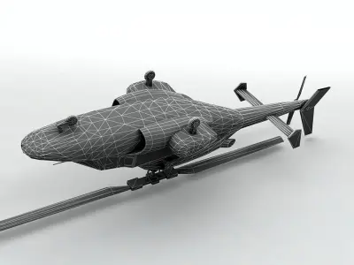 Airwolf Helicopter Low-poly 3D model