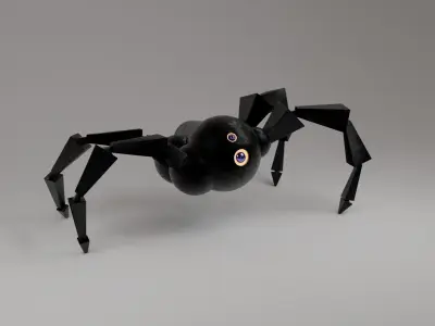 Robot Spider RIGGED Lowpoly Low-poly 3D model